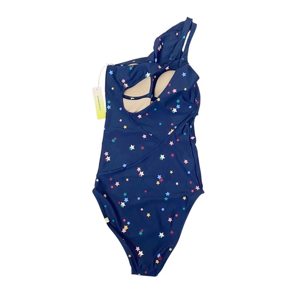 Summersalt Navy Scatter Stars in Deep Sea-The Ruched Sidestroke One Piece Swim - Picture 7 of 9
